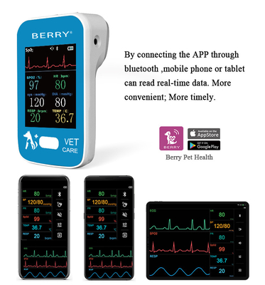 2.4'' TFT Screen Bluetooth Veterinary Surgical Monitors Record In APP