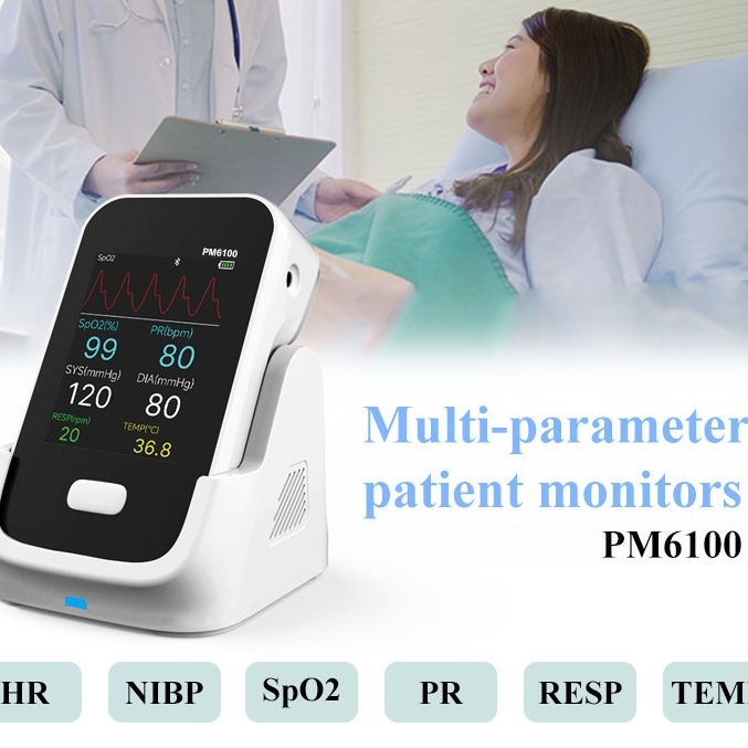 Hospital Multi Parameter Patient Monitor Li Battery Power Supply Vital Signs Portable